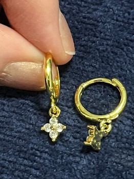 Gold clover hoop earrings