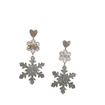 Handmade glitter lumihiutale Korvakorut