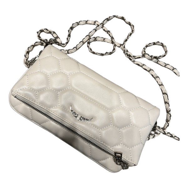 White quilted shoulder bag