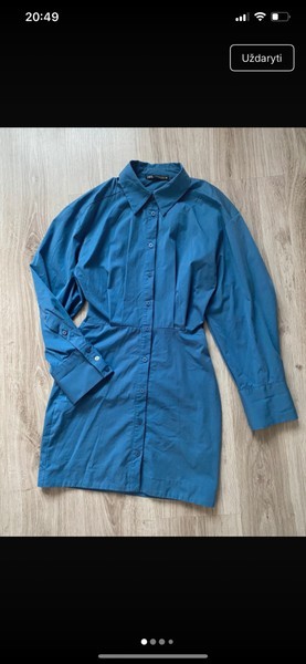 Blue shirt dress