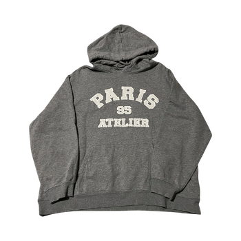 Grey hoodie with Paris print