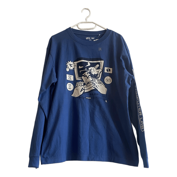 Uniqlo UT Hypebeast FaZe Clan Blue Long Sleeve T Shirt S Oversized New With Tags