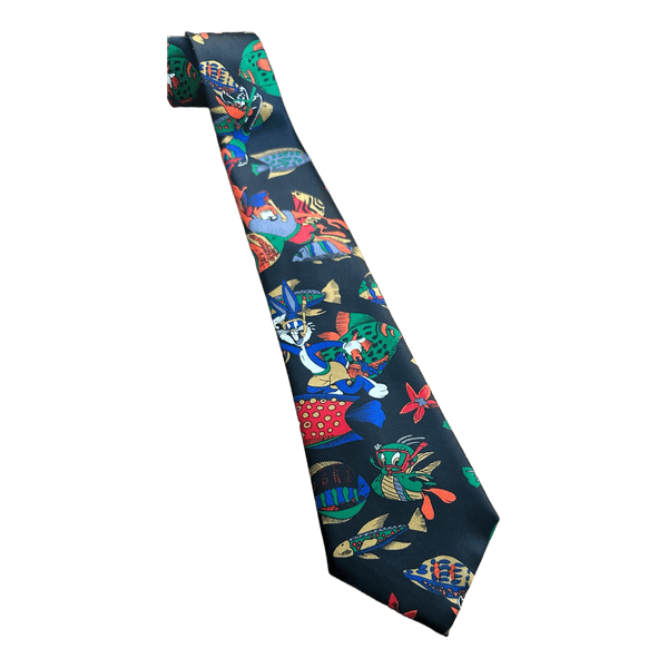 René Chagal Looney Tunes printed silk tie