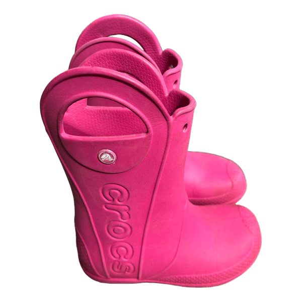 Pink rain boots