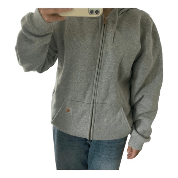 Grå Carhartt hættetrøje med lynlås