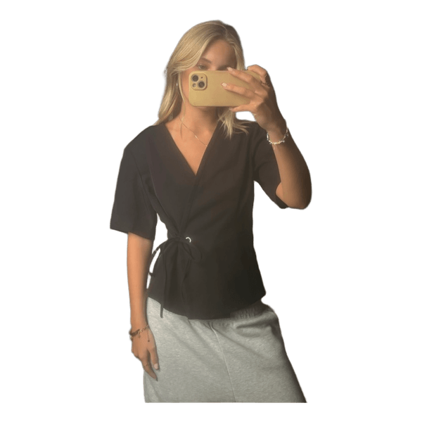 Sort wrap trøje