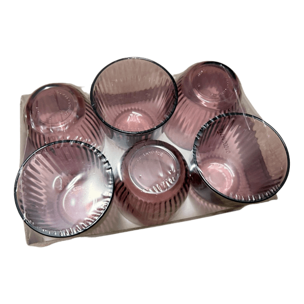 Purple glass cups set