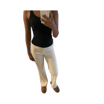 beige ribbihousut