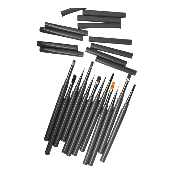 Grey nail art brush set