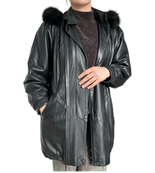 Black leather coat