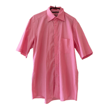 Pink short sleeve shirt man