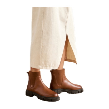 Cognac platform ankle boots