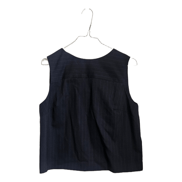 Navy pinstripe sleeveless top