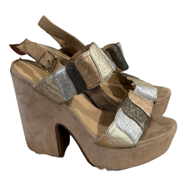 Suede platform heels