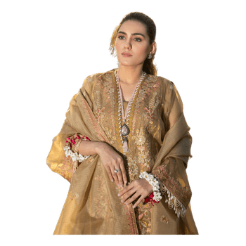 Gold embroidered kurta set three piece set