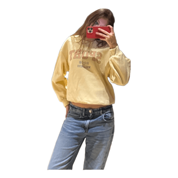 Gul sweatshirt med print