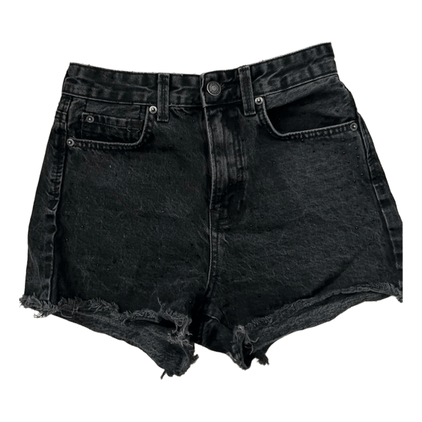 Stradivarius black denim shorts