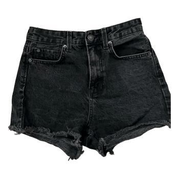 Stradivarius black denim shorts