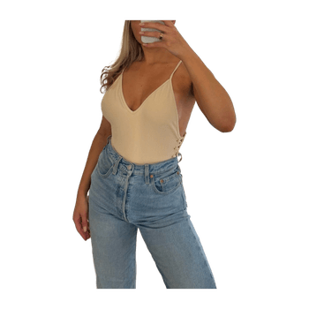 Nly beach swimsuit body XS 34 gold details