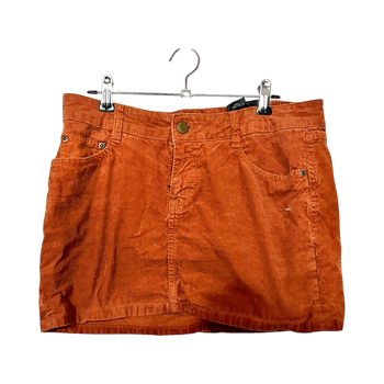 Oranssi corduroy minihame
