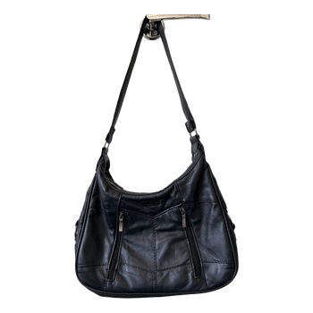 Black leather shoulder bag