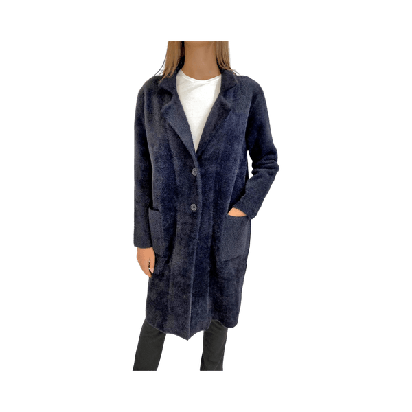Grey open front coat