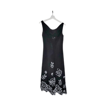 Black floral-embellished dress