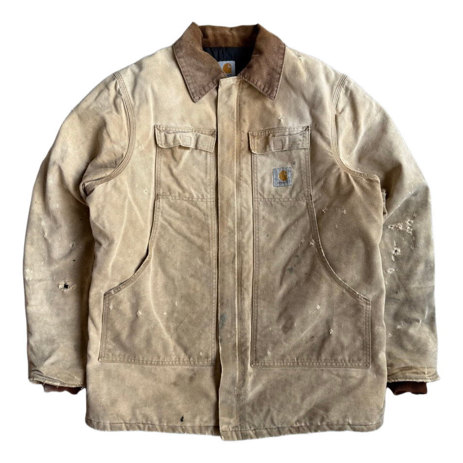 Vintage Ripped Duck Canvas Arctic Jacket Carhartt C03 BRN 92’s Made in USA