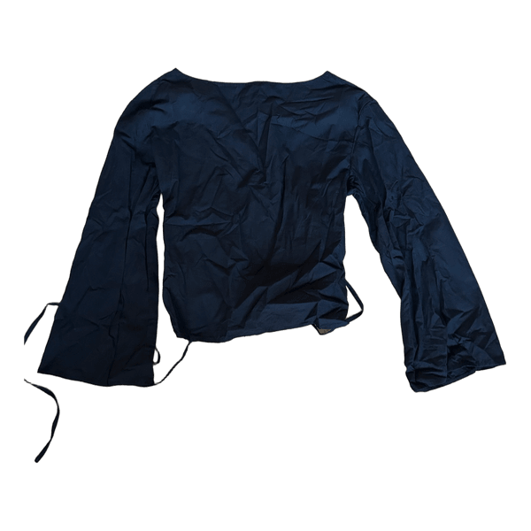 Black long sleeve tie top