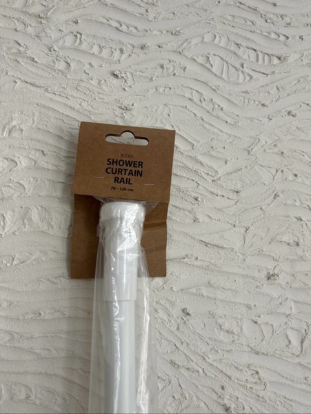 White shower curtain rail