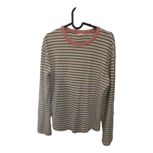 Stribet langærmet t-shirt
