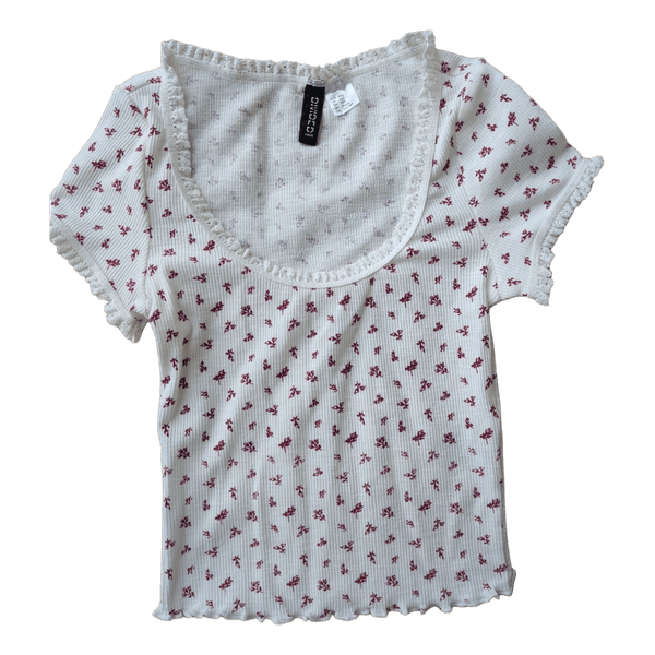 White floral rib top