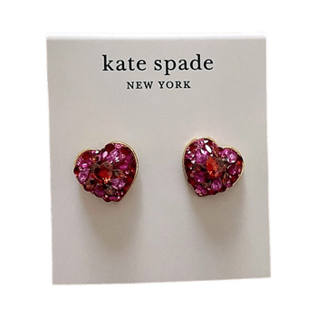 Kate Spade Something Sparkly Heart Clay Pavé Studs
