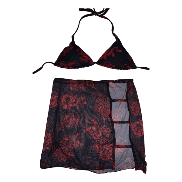 Dragon print bikini set
