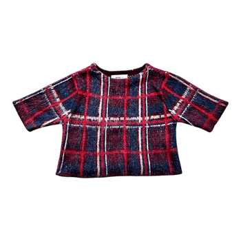plaid knit top