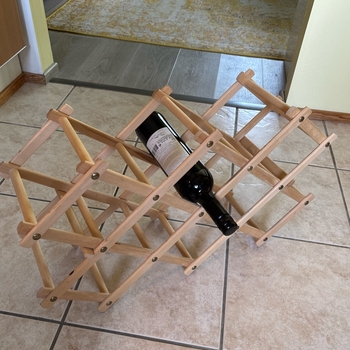 Wooden wine bottle rack