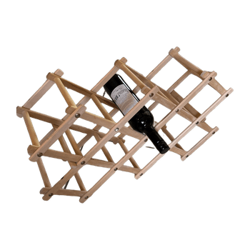 Wooden wine bottle rack