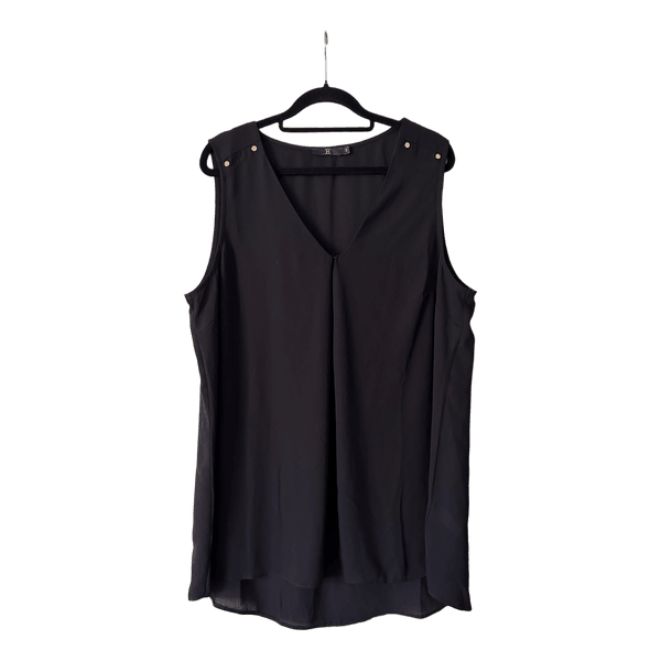 Black sleeveless blouse