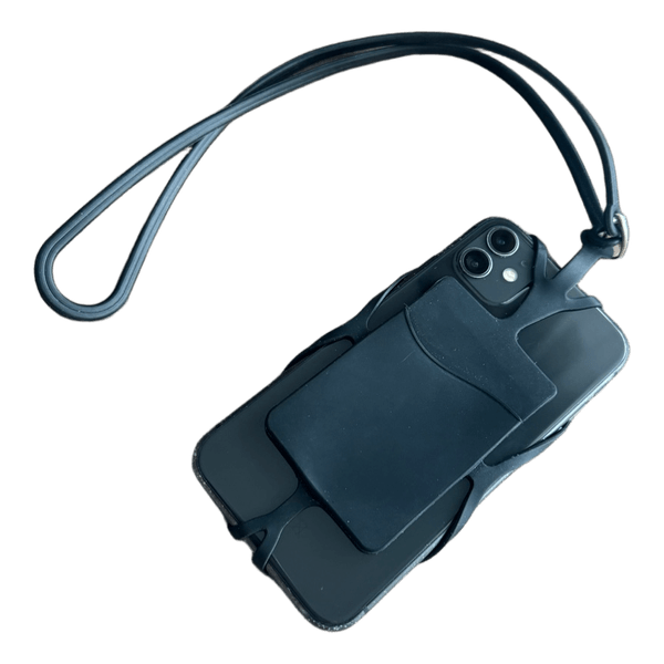 Black silicone phone lanyard