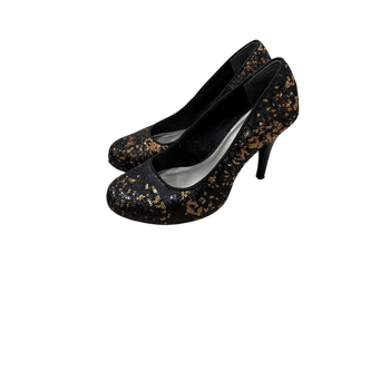 Musta paljettikorkokenkä