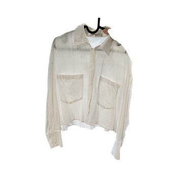 Valkoinen crop mallinen kauluspaita