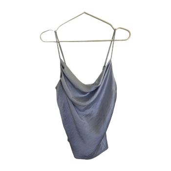 Light blue draped satin top