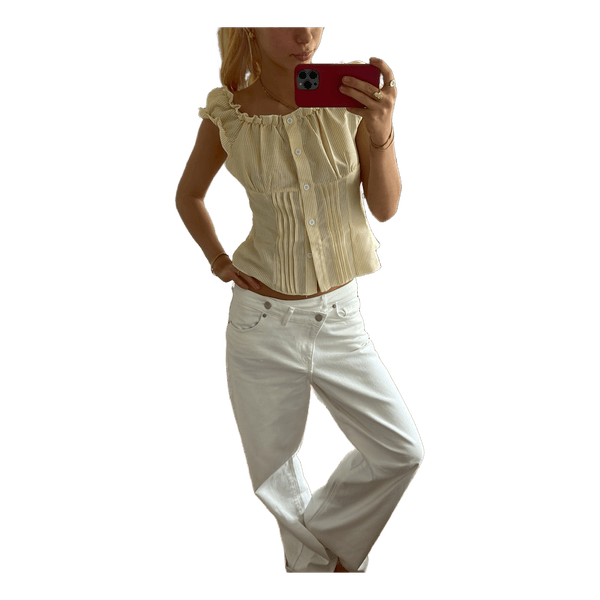 Gul stribet bluse