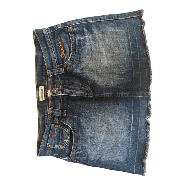 Blue denim mini skirt