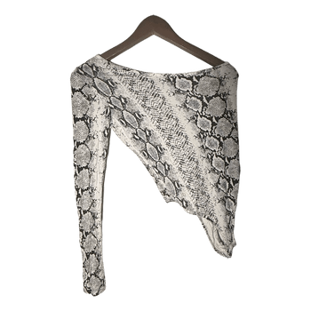 Snake print asymmetric off shoulder top