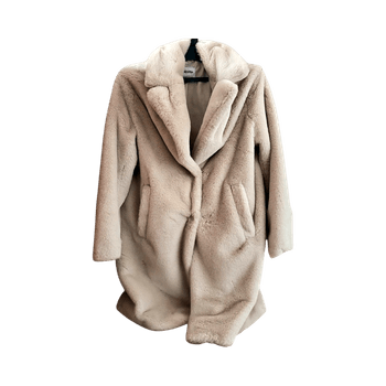 Beige faux fur coat