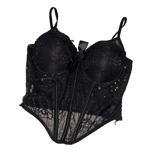 Black star print corset