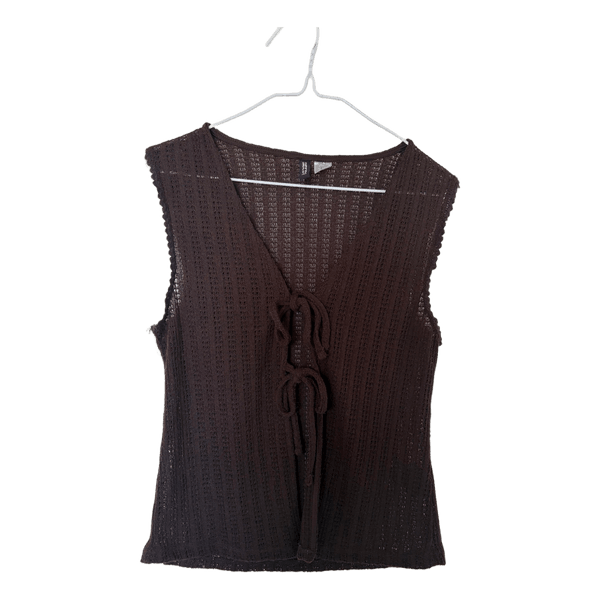 Brun strikket vest