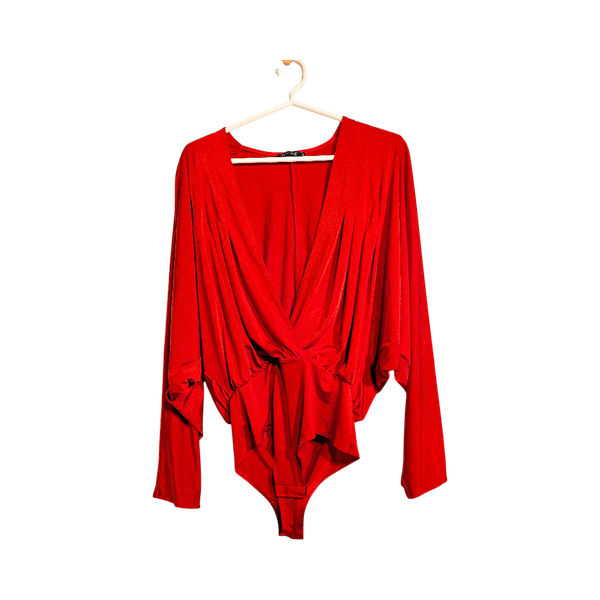 Red Long Sleeve Bodysuit