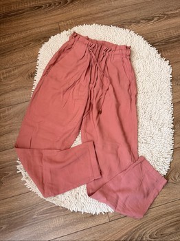 Pink paperbag waist trousers
